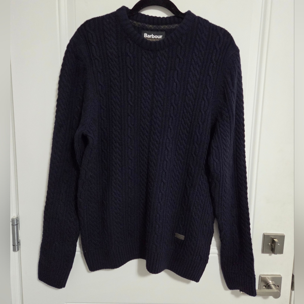 NWT - Barbour Men's Cable Knit Wool Blended Sweater - Size L